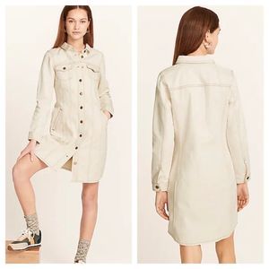 J. Crew Off-White Long Sleeve Dress